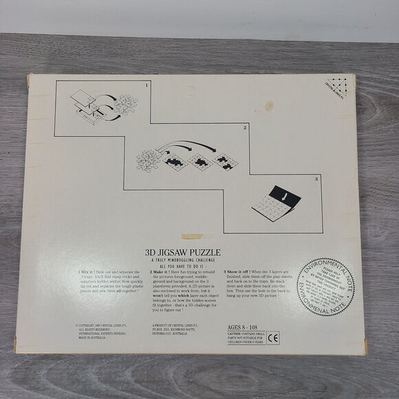 Vintage 1992 3D City Skyline Jigsaw Puzzle Size Gray White NEW in Box - Picture 2 of 8